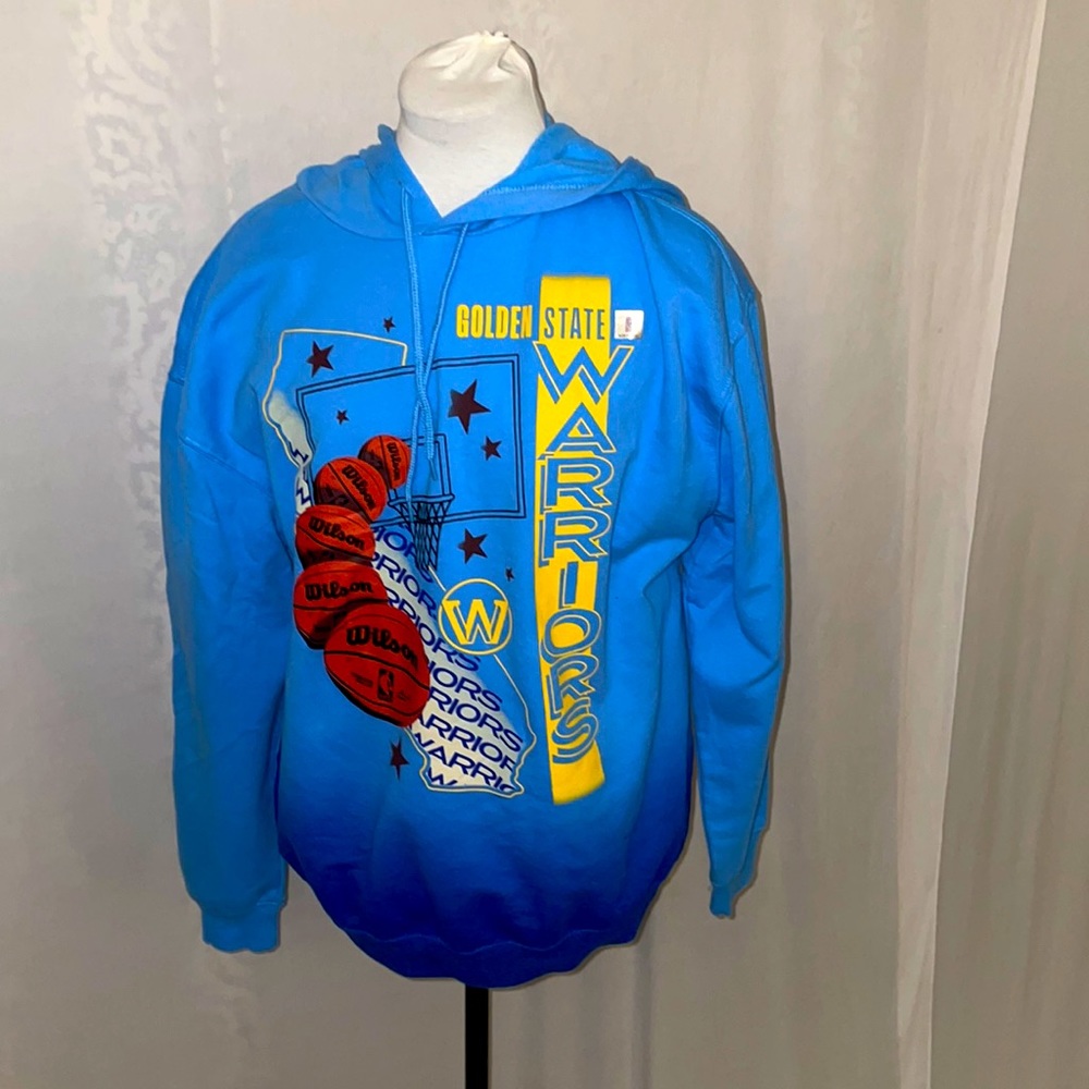 NBA Golden State Warriors Ombré Blue Hoodie Medium